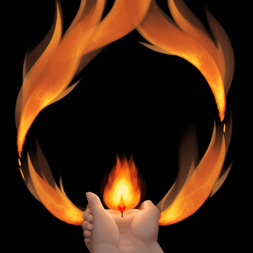 AI generated: a flame that comes to life as an expression of a human soul that has reached a state of consciousnes...