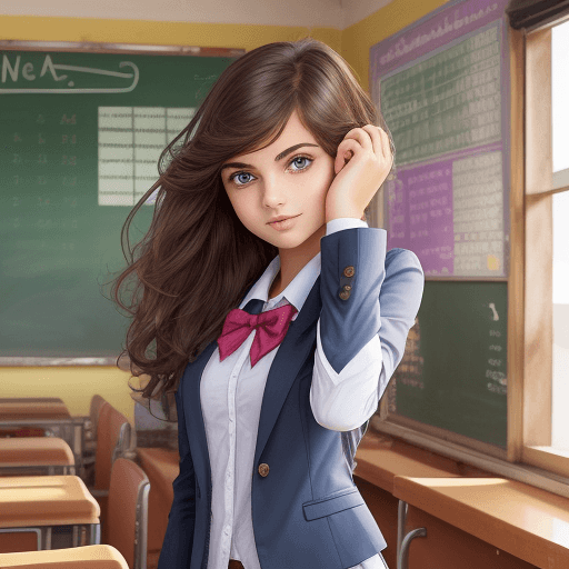 AI generated: charachter in managa style girl beautiful in school


