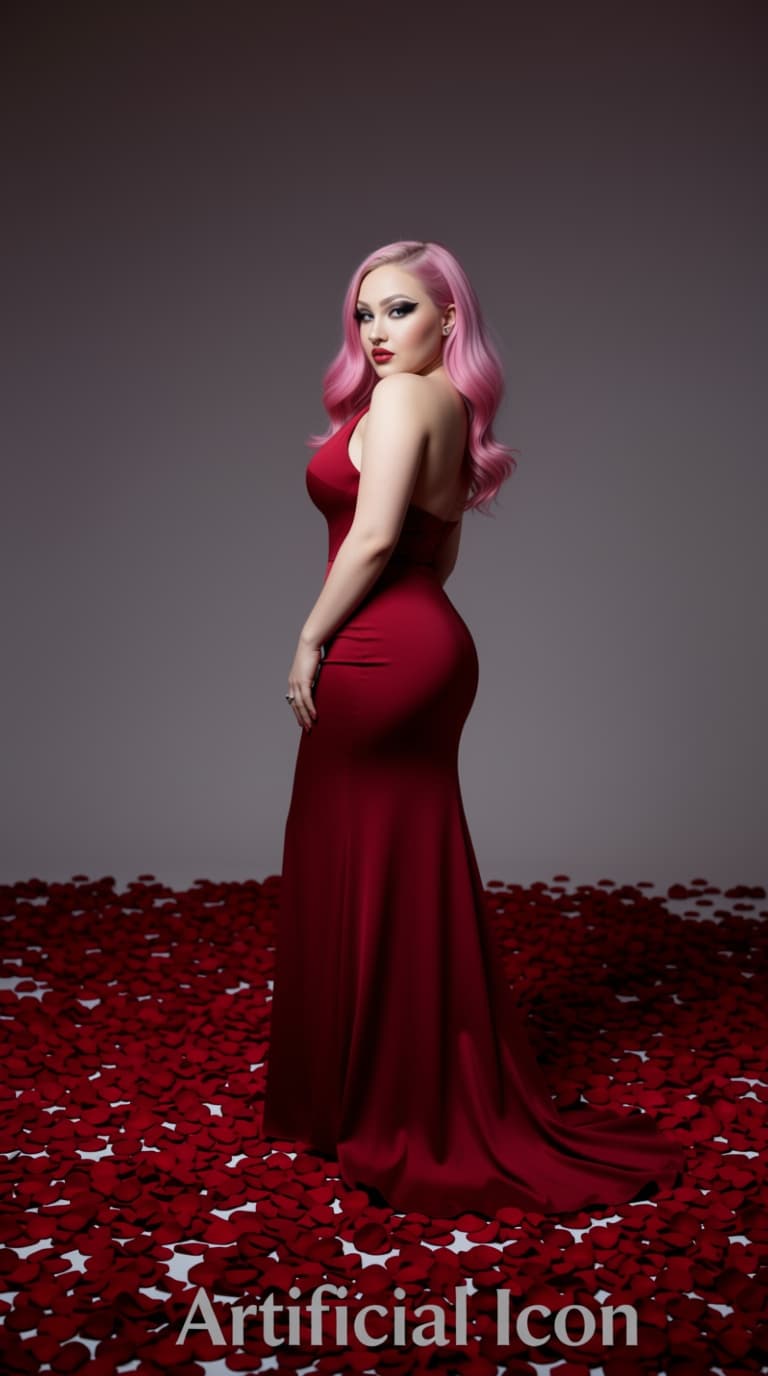 AI generated: Without changing facial features create A hyper-realistic couture boudoir editorial image of me stan...