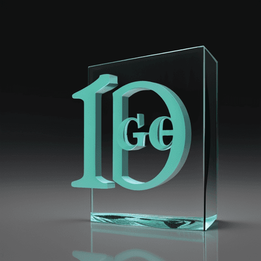AI generated: 3d blue letters G.P. inside a green glass logo