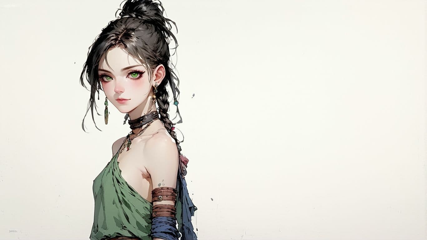 AI generated: anime full body Symbolist ink wash painting of a 24-year- water colur illustration ((anime) ), old Y...