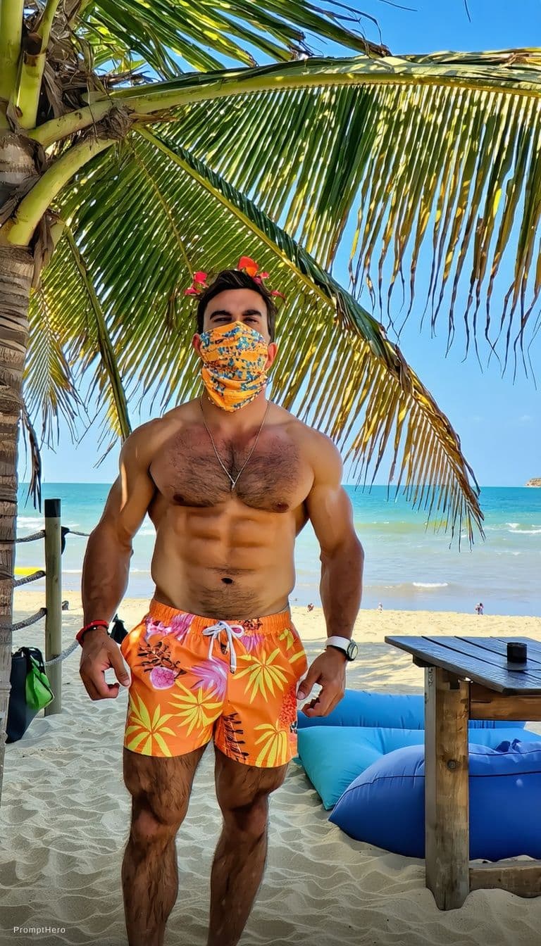 AI generated: Make this face on hot bikini 
