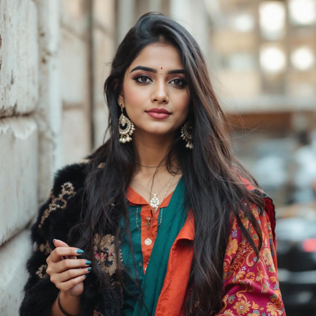 AI generated: indian modern girl photography