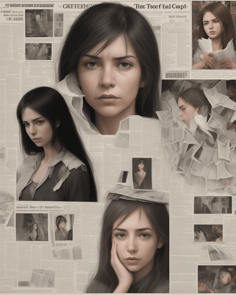 AI generated: collage, image of woman, tear of newspaper