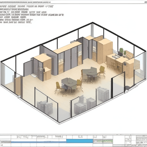 AI generated: Create a 2D plan view dimensioned lined 2 floor office space floor plan options including a mezzanin...