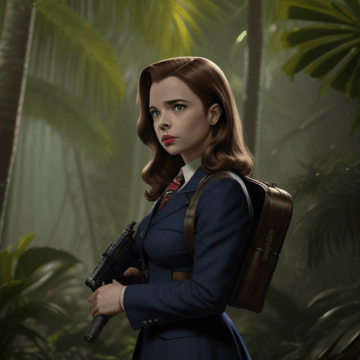 AI generated: Marvel Cinematic Universe British MI6 agent Peggy Carter Margaret Peggy Carter Schoolgirl In The Jun...