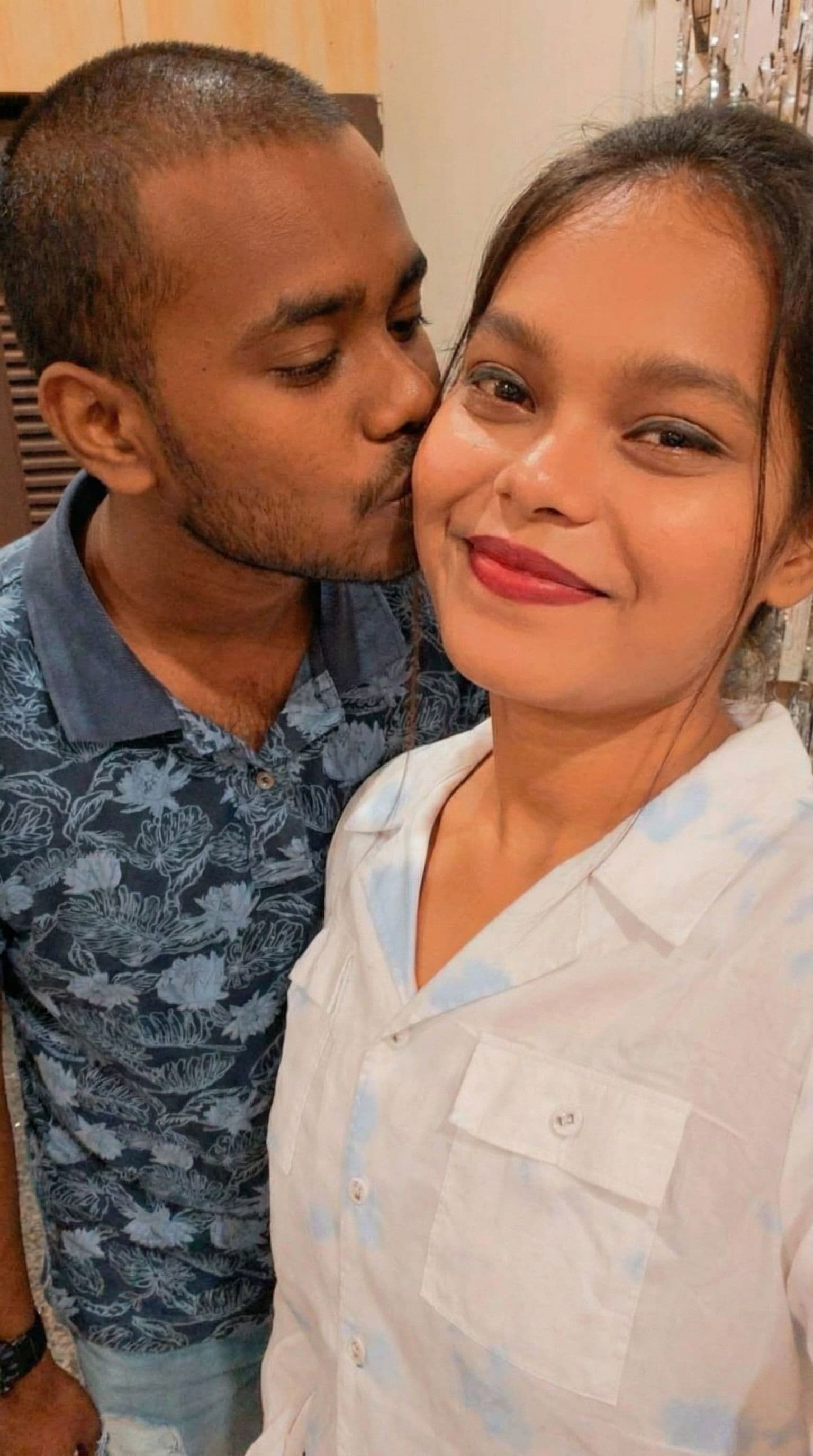 AI generated: Open her dress and kiss to her
