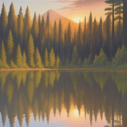 AI generated: Create a breathtakingly realistic painting capturing the serenity of a wilderness scene. Envision a ...