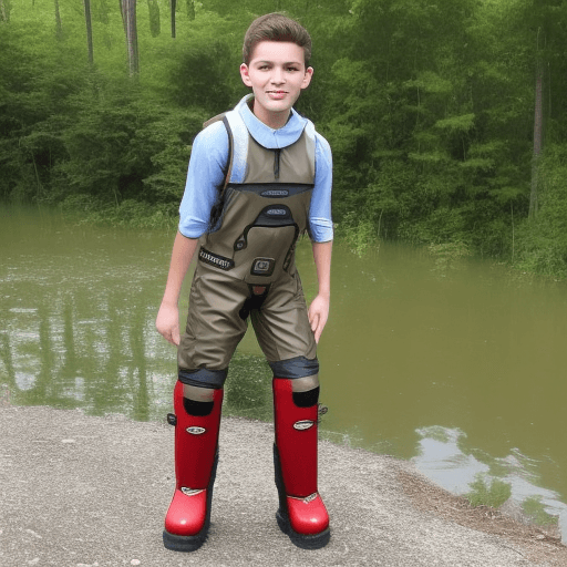 AI generated: sexy preteen in full ruber and waders