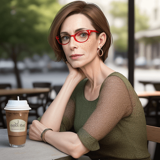 AI generated: portrait attractive 45 year old French woman, slender graceful build, short brown hair, earrings , E...