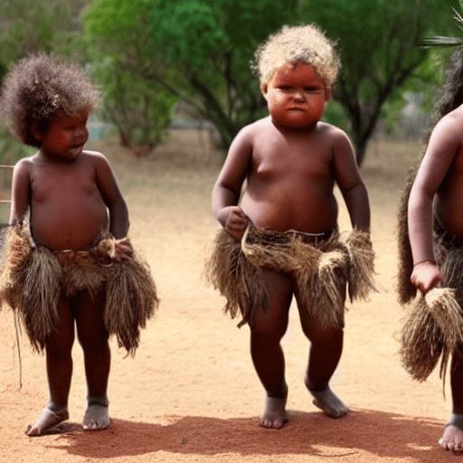 AI generated: Australian Aboriginal children