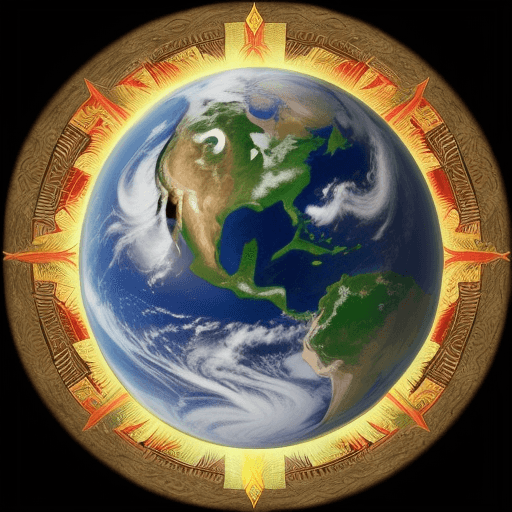 AI generated: Almighty God guards the earth 