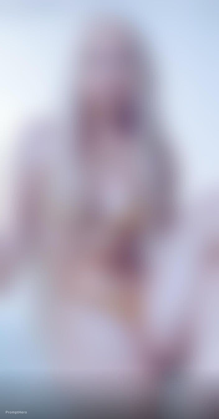 AI generated: A stunning, highly detailed portrait of a beautiful young woman with long, flowing platinum blonde h...