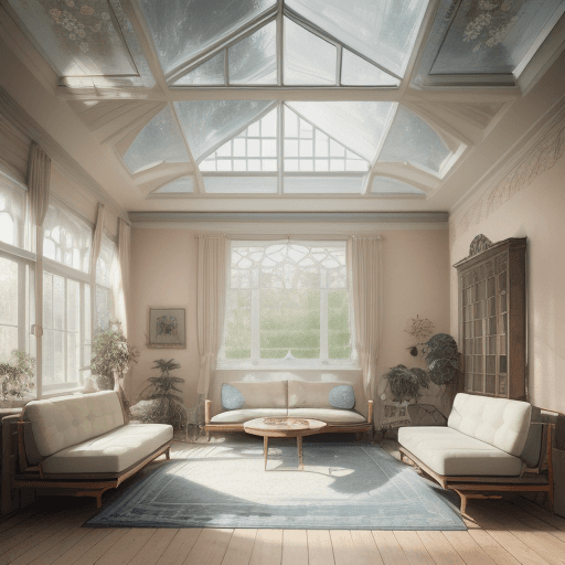 AI generated: High resolution photography interior design, dreamy sunken living room conversation pit, wooden floo...