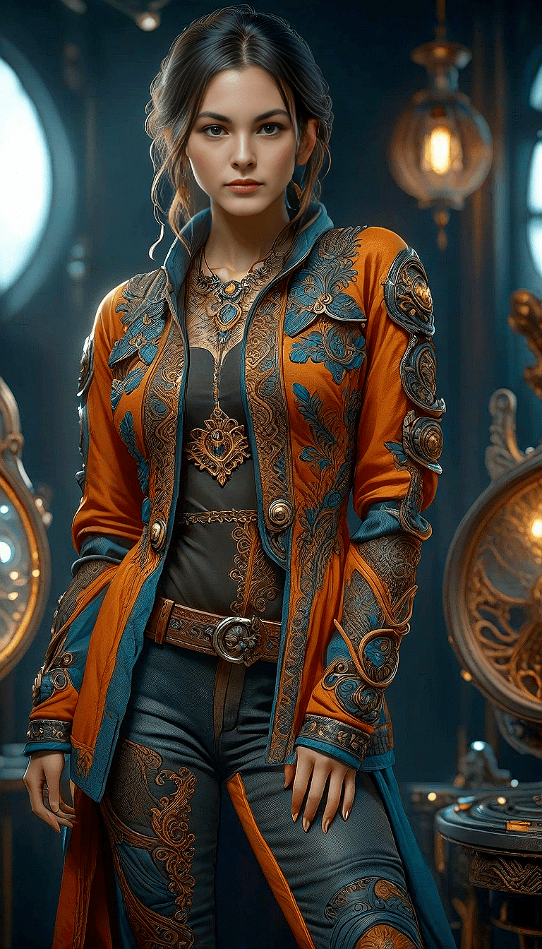 AI generated: A female artist, subdued, sharp focus, studio photo, highly detailed, UHD, 8K, intricate details,  d...