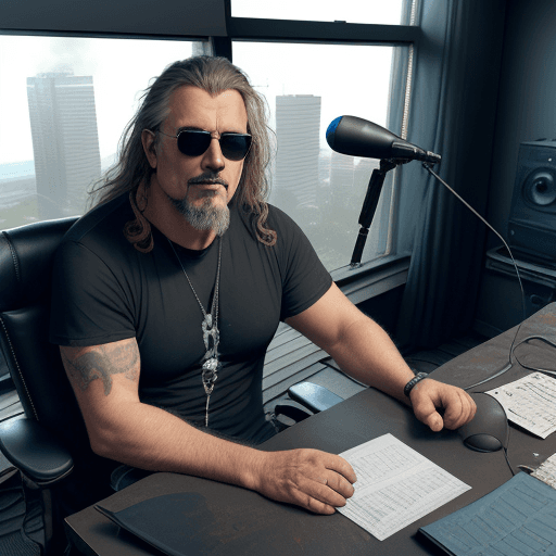 AI generated: Wide angle shot of a mysterious weathered looking man with long, unstyled, unbrushed, hair, and goat...