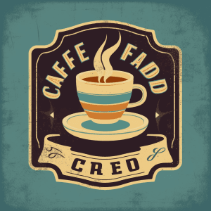 AI generated: Retro, nostalgic, and vintage cafe logo design with retro brown and cream letters and retro coffee c...