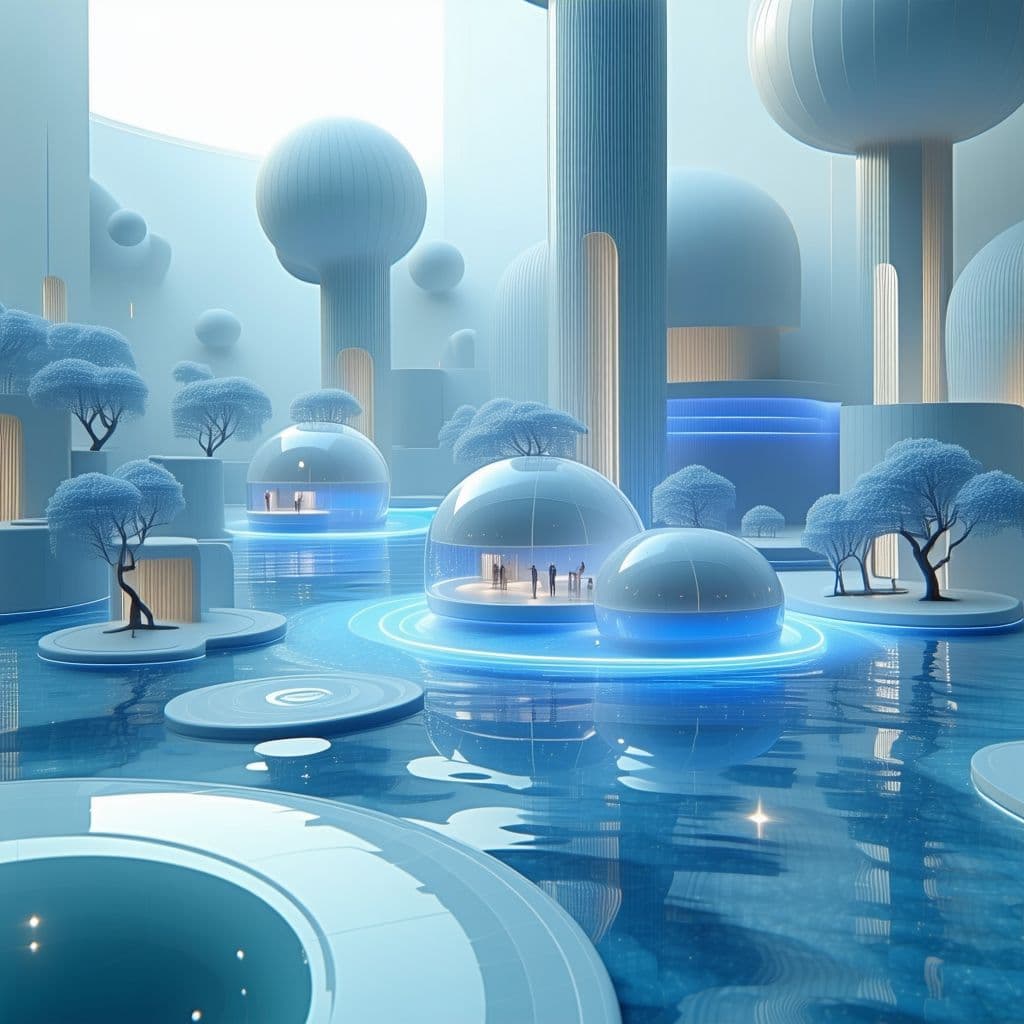 AI generated: a closeup of a futuristic floating event