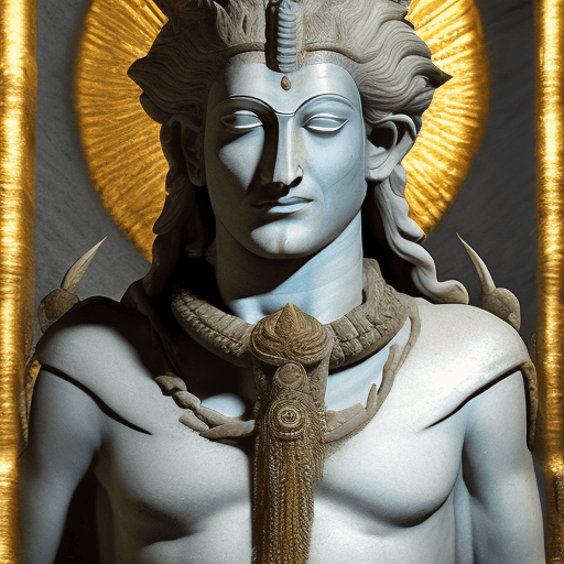 AI generated: High resolution photography of a male deity named Ecrofnogard