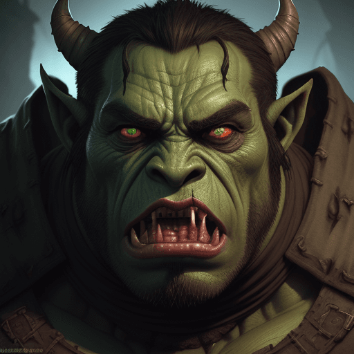 AI generated: body portrait, orc, intimidating, menacing, powerful, low angle, horror, octane render, smooth, shar...