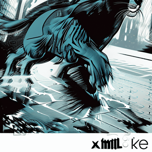 AI generated: a panther in motion, elegant, intricate background, epic composition, dark tones, unforgettable, ver...