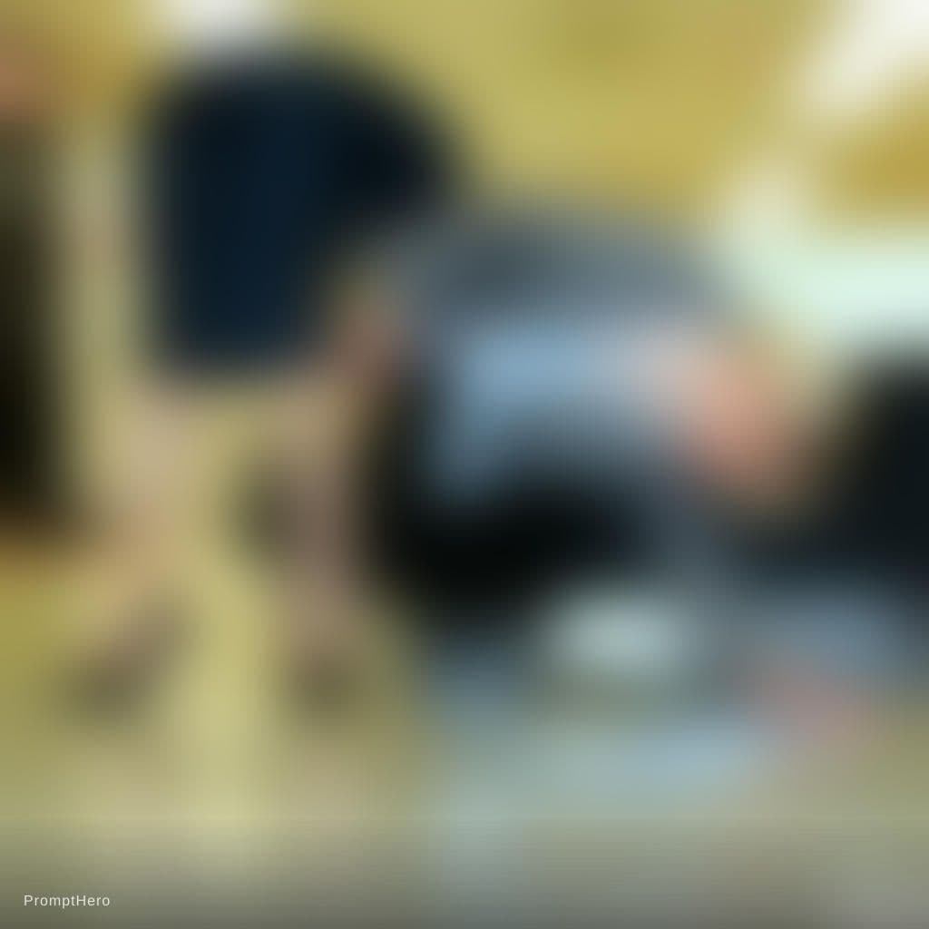AI generated: A brunette hair attorney faints on her side unconscious on her office floor of the reception area. S...