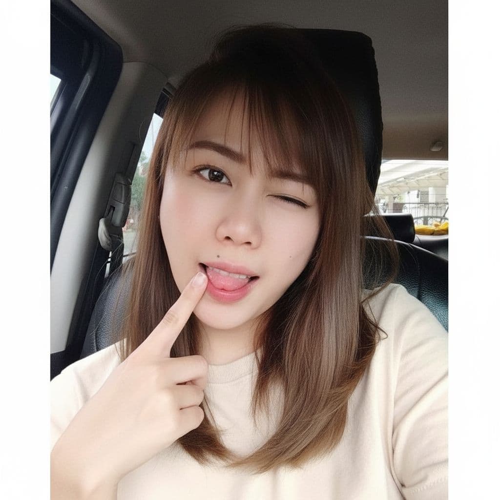 AI generated: Create and image showing subject is doing sexy post and showing her tongue 