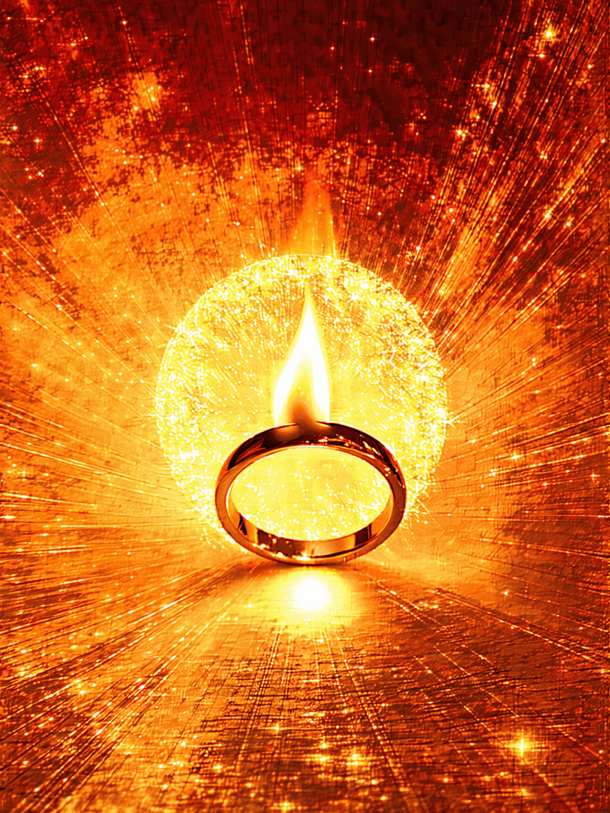 AI generated: A momentary gleam of phosphorus flame. Under the deepest shadows of the hall That maiden found a rin...