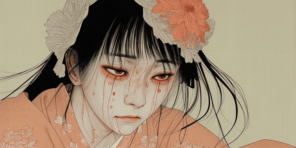 AI generated: Woman crying, artwork by Takato Yamamoto and Chika Yamada, very detailed, realistic, hyperrealistic