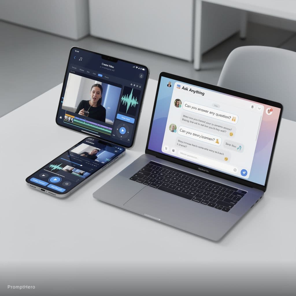 AI generated: Genarate an AI app tah Can create video with intagrate sound and that can answer all questions.