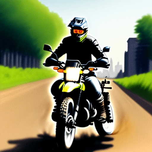 AI generated: offroad motorcycle driving throug berlin