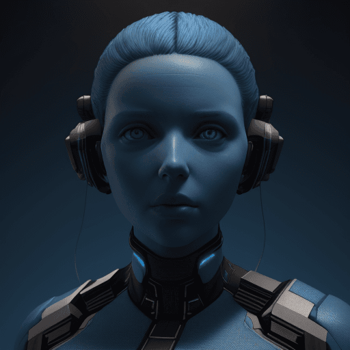 AI generated: a 3d realistic image a blue background is rendered with octane, a high-performance rendering engine ...