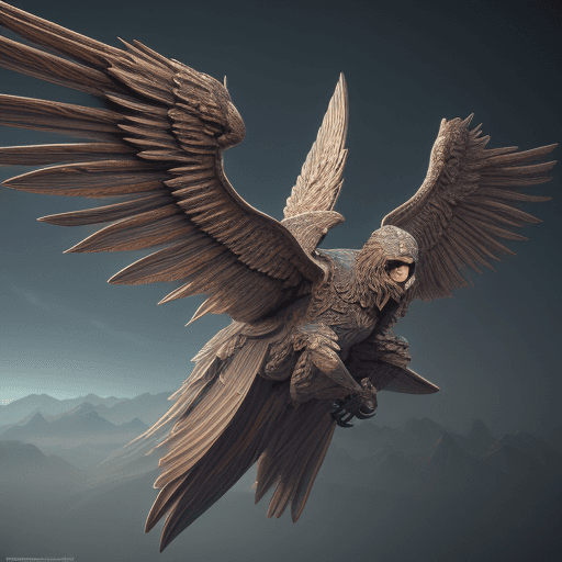 AI generated: Wings of Will, 3D logo, 3d,  adventure, graphic design, realistic, High detail RAW color art, paisag...