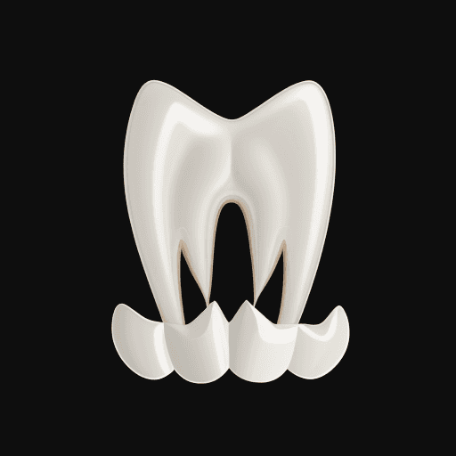 AI generated: dentistry logo using a single tooth on a black background minimalism realism regular molar tooth sha...