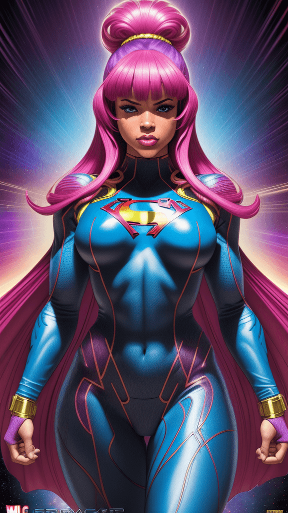 AI generated: complex funky background a highly detailed 8k 16k poster size illustration a complex DC Comics featu...