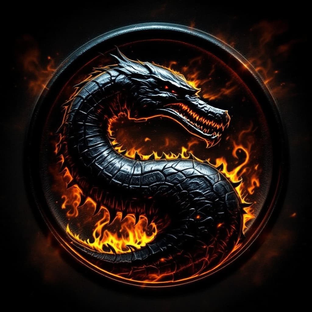 AI generated: Mortal kombat scorpion kakterini yap gerçekçi 3 boyutlu logo haline getir amblem ekle rise of kingdo...