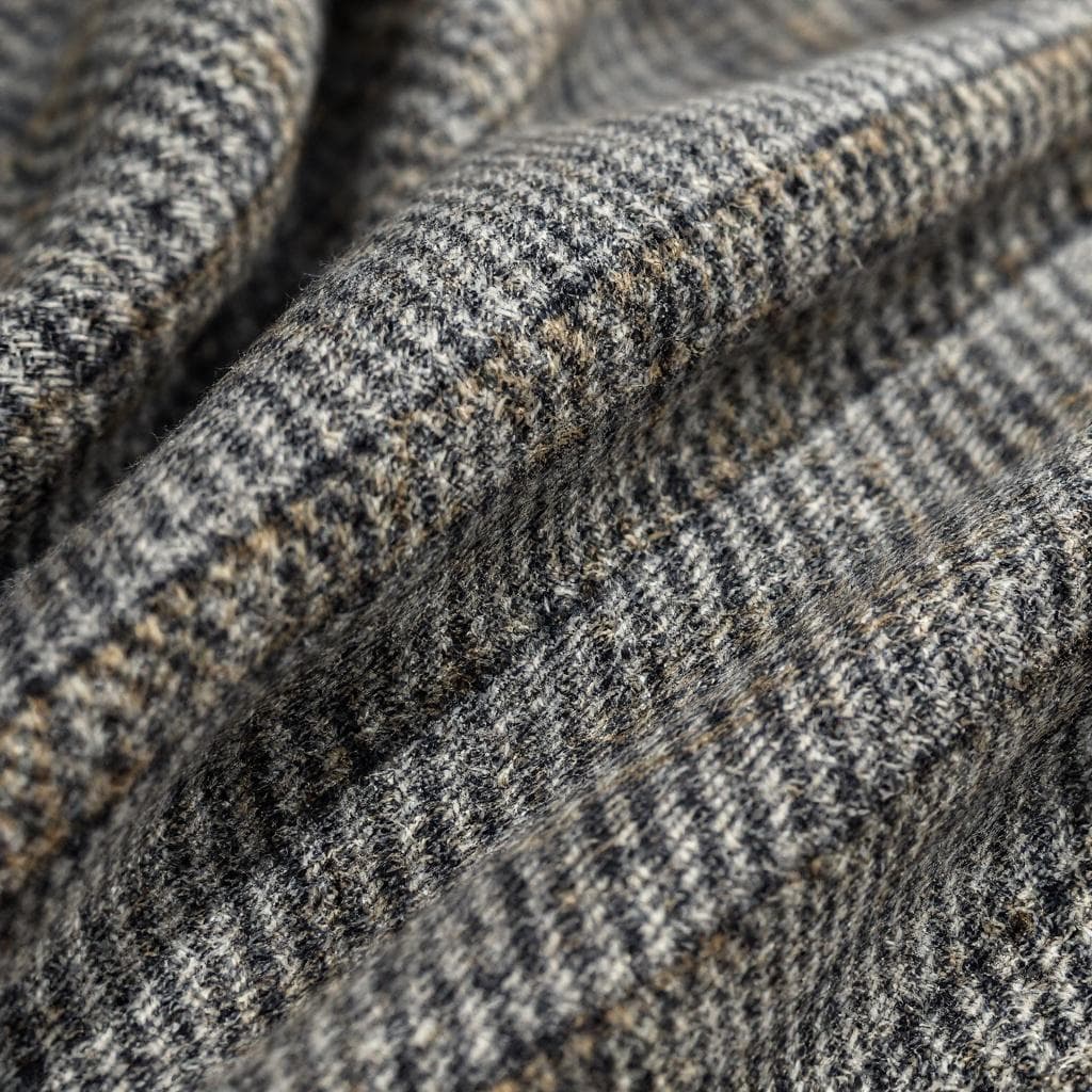AI generated: Close-up of Canterbury cloth texture. A richly woven wool fabric with a subtle check or tweed patter...