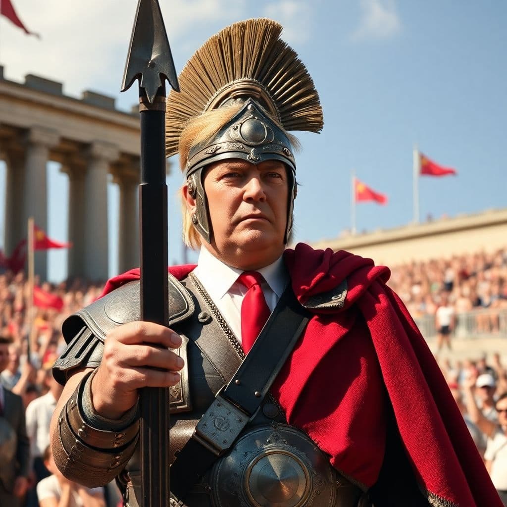 AI generated: trump is gladiator 