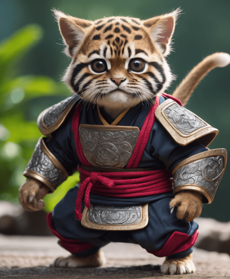 AI generated: cute Primal Beast ninja warrior, Miki Asai Macro photography, close-up, hyper detailed, trending on ...