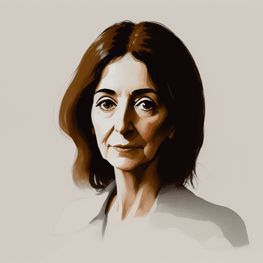 AI generated: Portrait of a Spanish writer Ana María Matute, in the style of video montages, nature-inspired, mini...