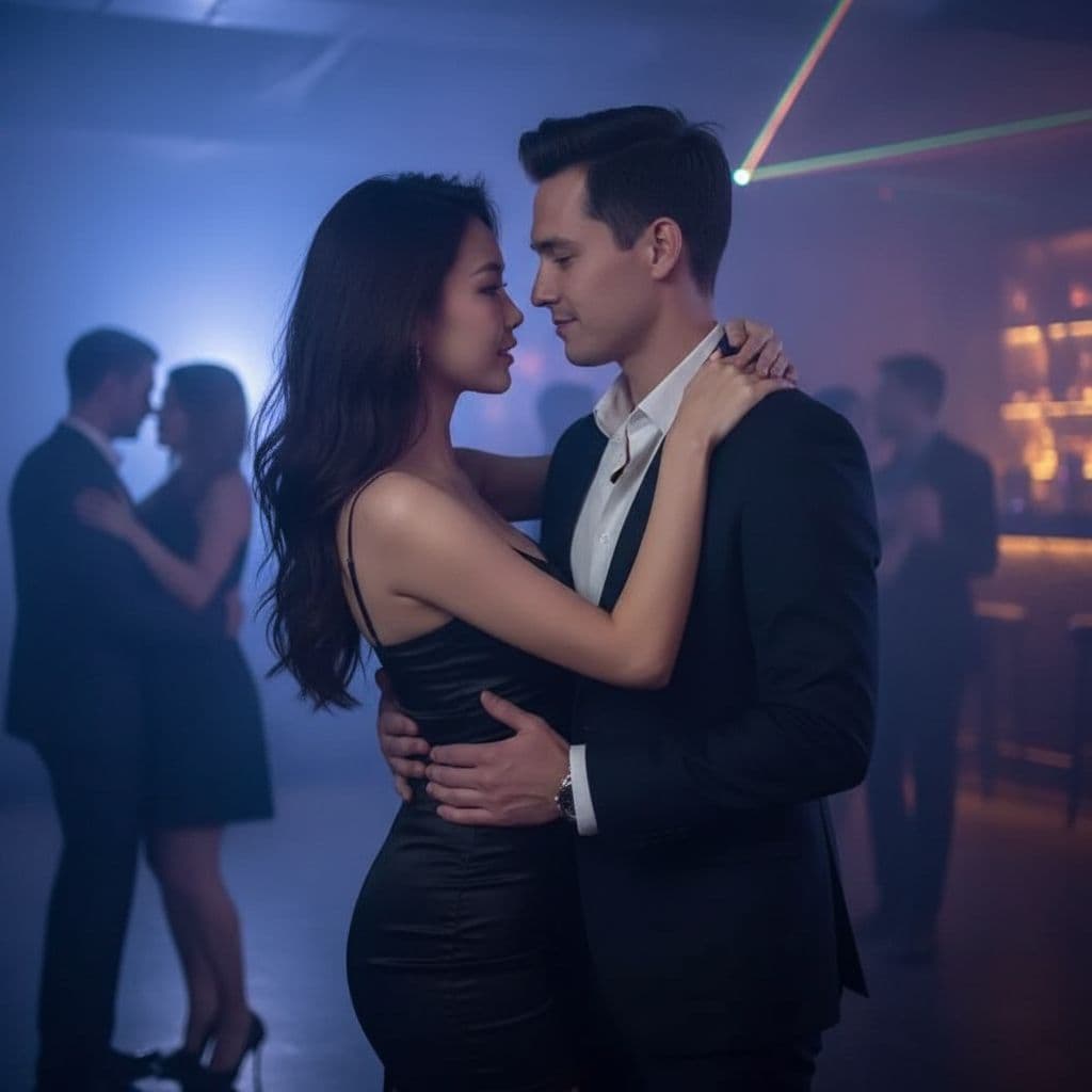 AI generated: danse un slow avec un amant au club