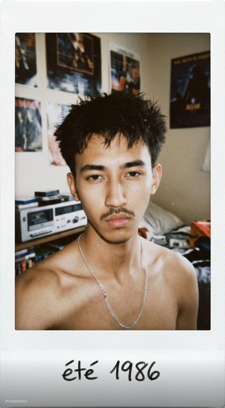 AI generated: 
Transforme cette image en photographie polaroïd prise dans les années 80, ce doit être une prise d...