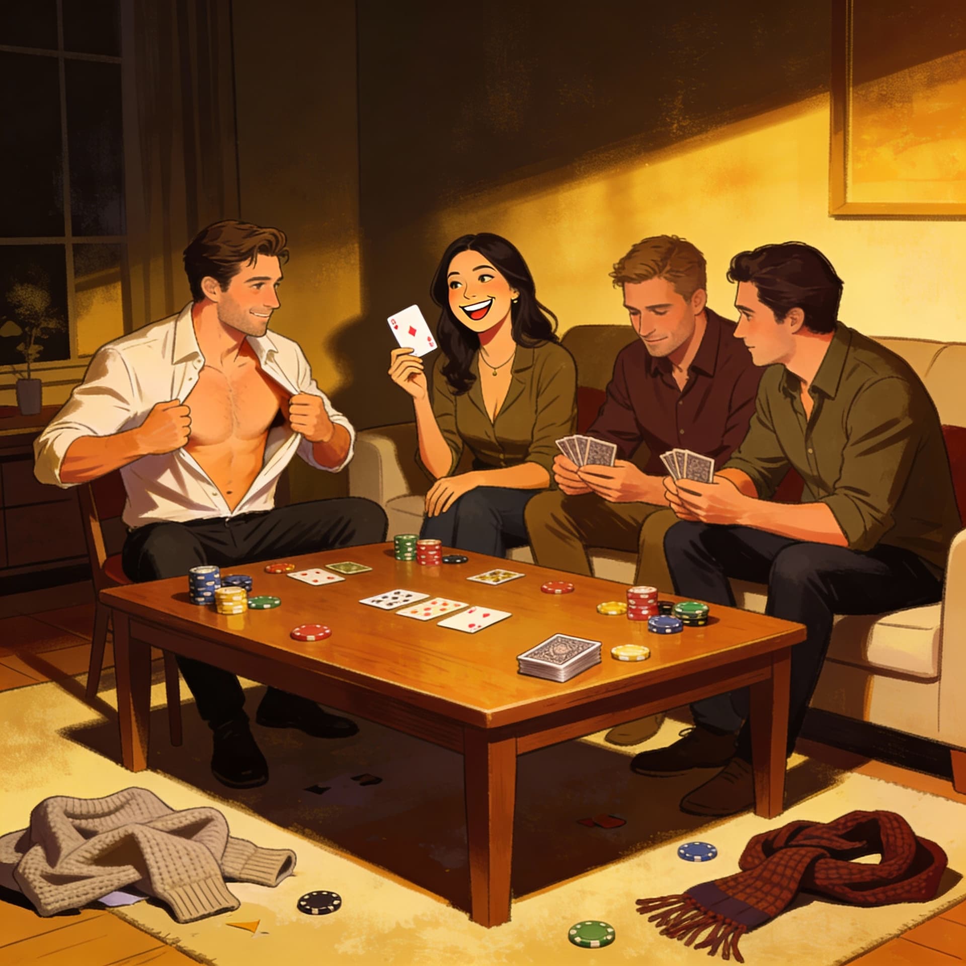 AI generated: Strip poker