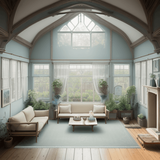 AI generated: High resolution photography interior design, dreamy sunken living room conversation pit, wooden floo...