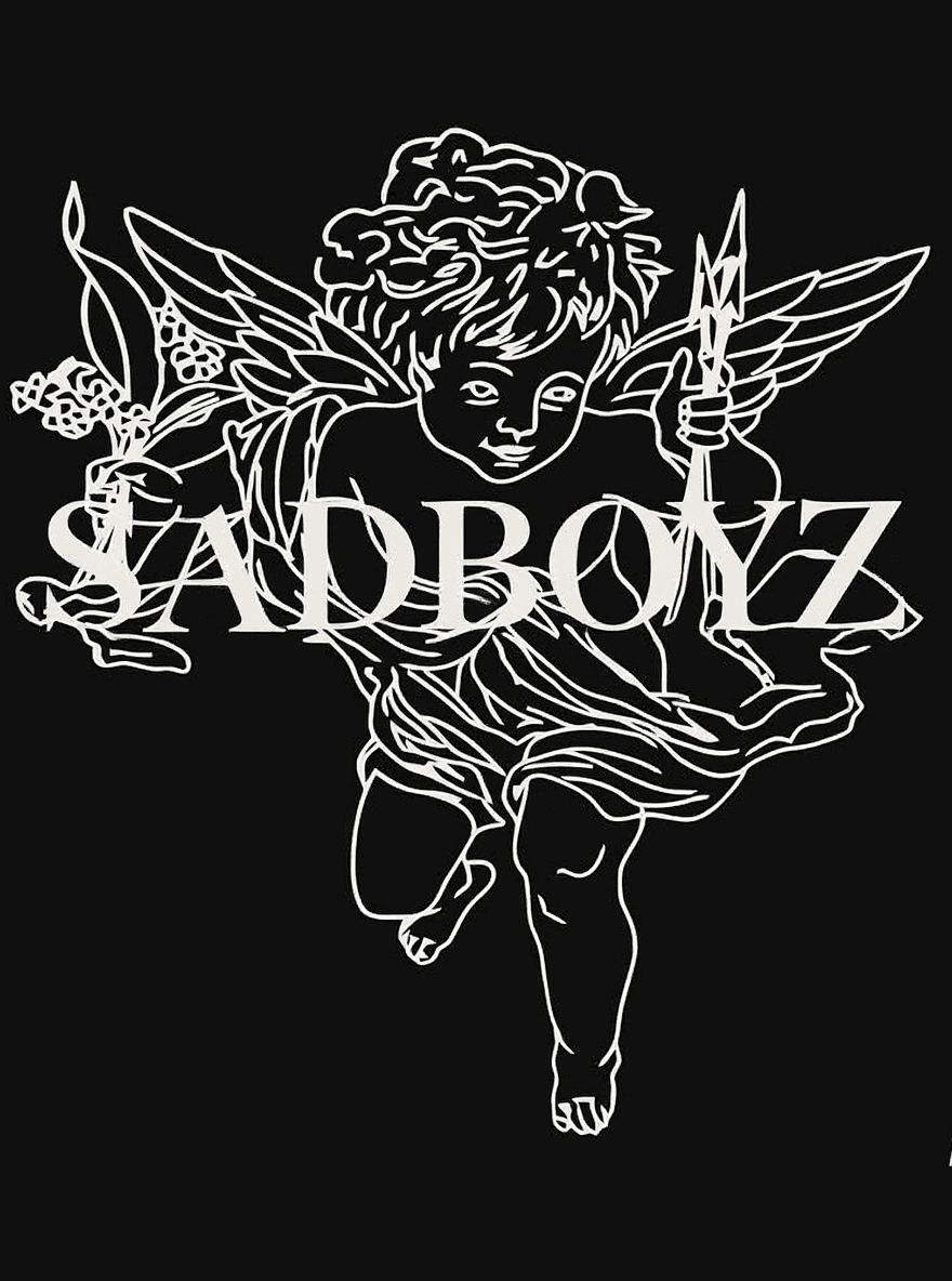 AI generated: generate an image similar to the reference I uploaded, but with the text changed to 'SADBOYZ' instea...