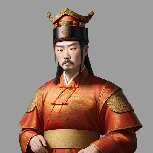 AI generated: Description: King of the Han Dynasty of China,
Era: Ancient China, Han Dynasty,
Clothing: Traditiona...