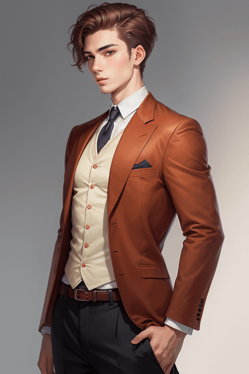 AI generated: a 19yo male developer, half body shot, digital art, slightly profile picture, isolated watercolor il...