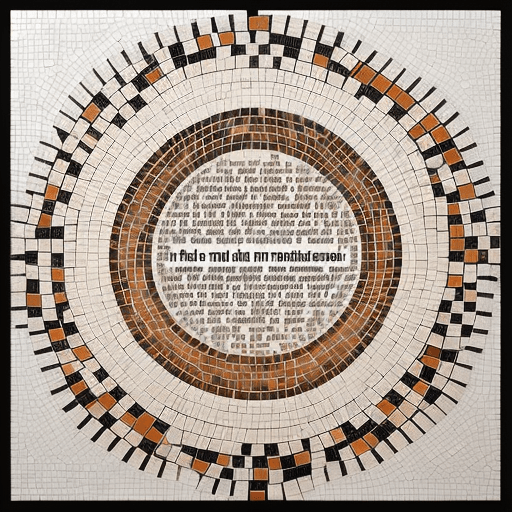 AI generated: create a text design titled "Mosaic of Mindfulness: Fragments of Inspiration" using the specified fo...