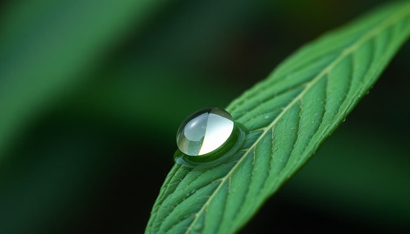 AI generated: a waterdrop on a leave