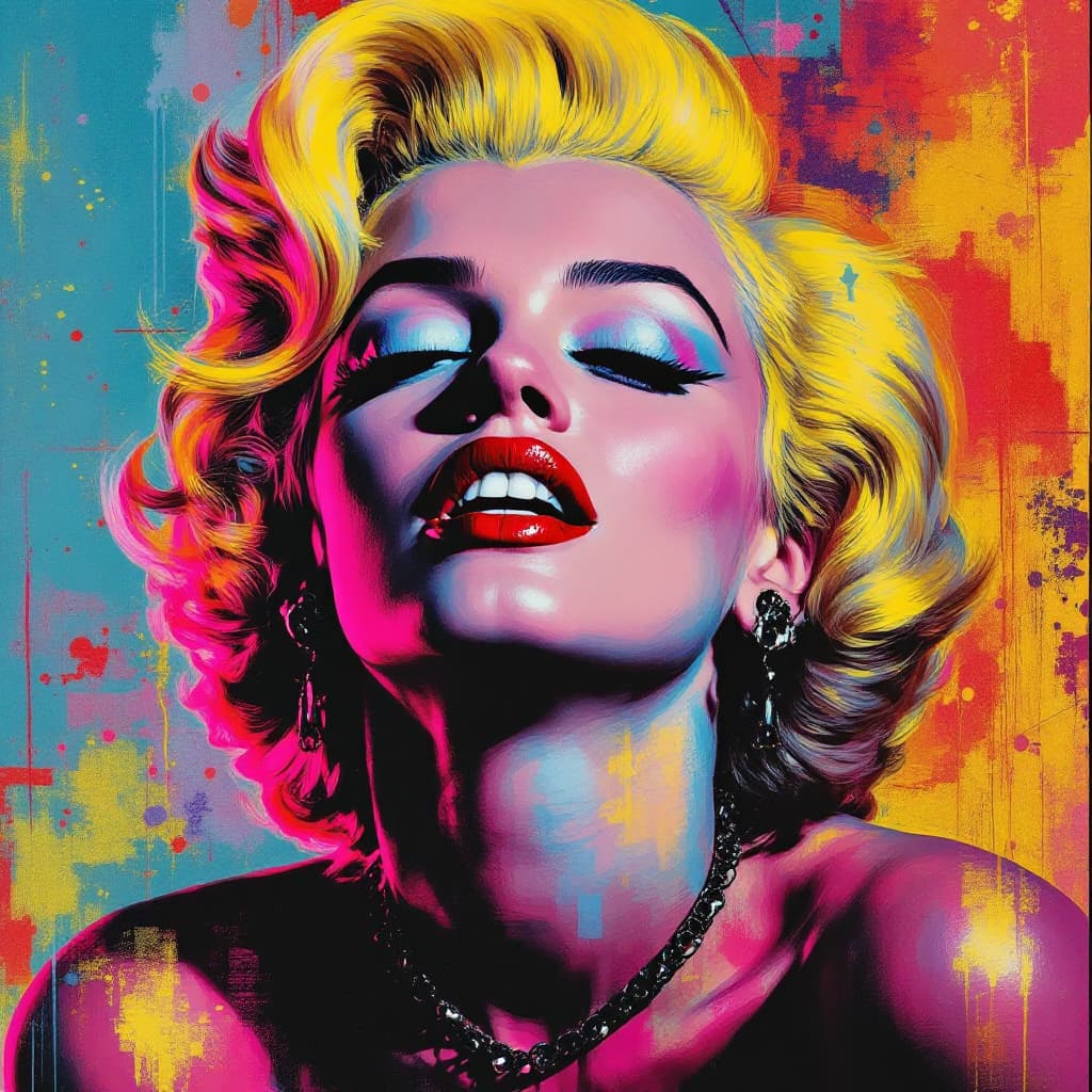 AI generated:   create a portrait of Marilyn Monroe with Brazilian Phonk Art is a creative fusion that blends the ...